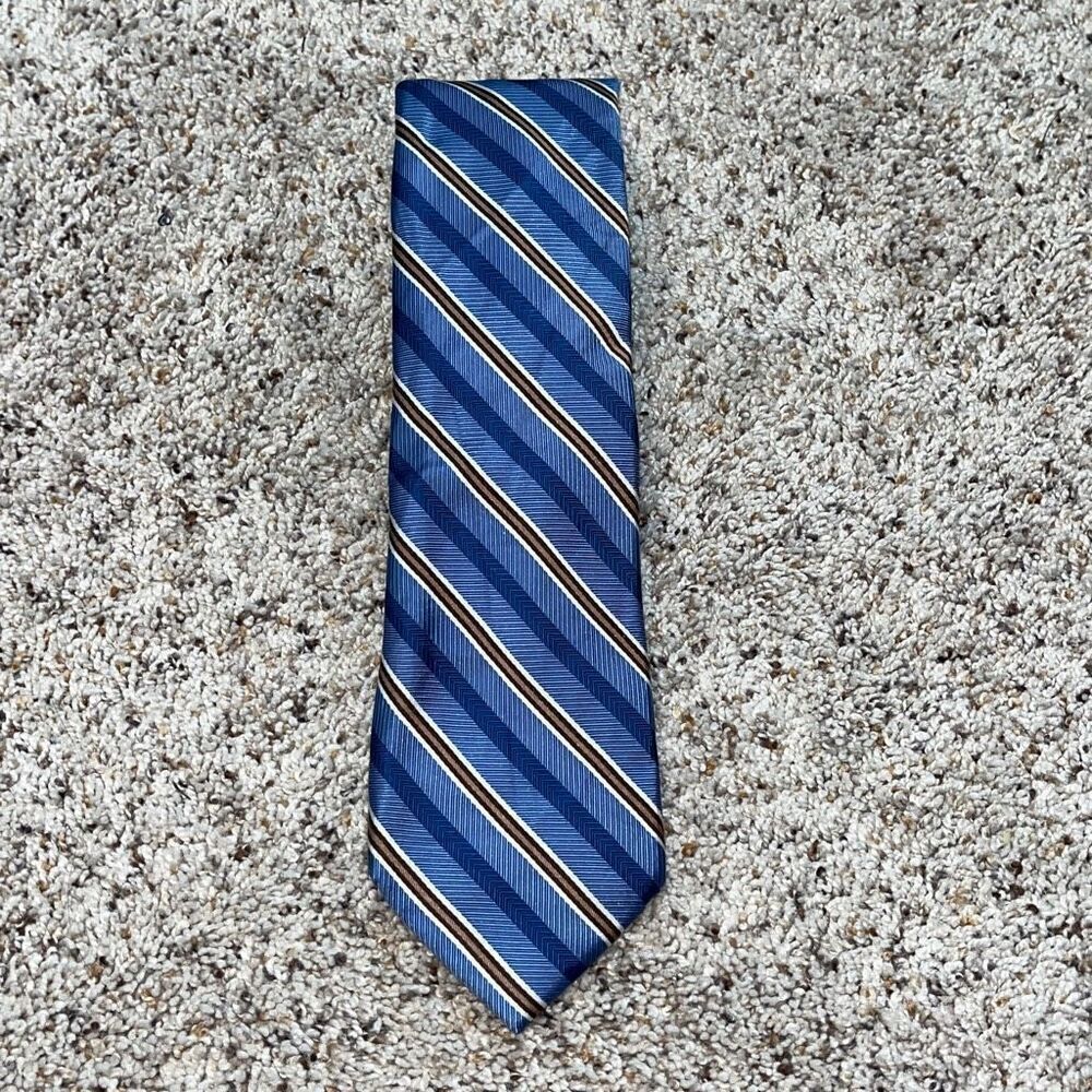 Jos. A. Bank‎ Signature Collection Blue Striped Silk Neck Tie